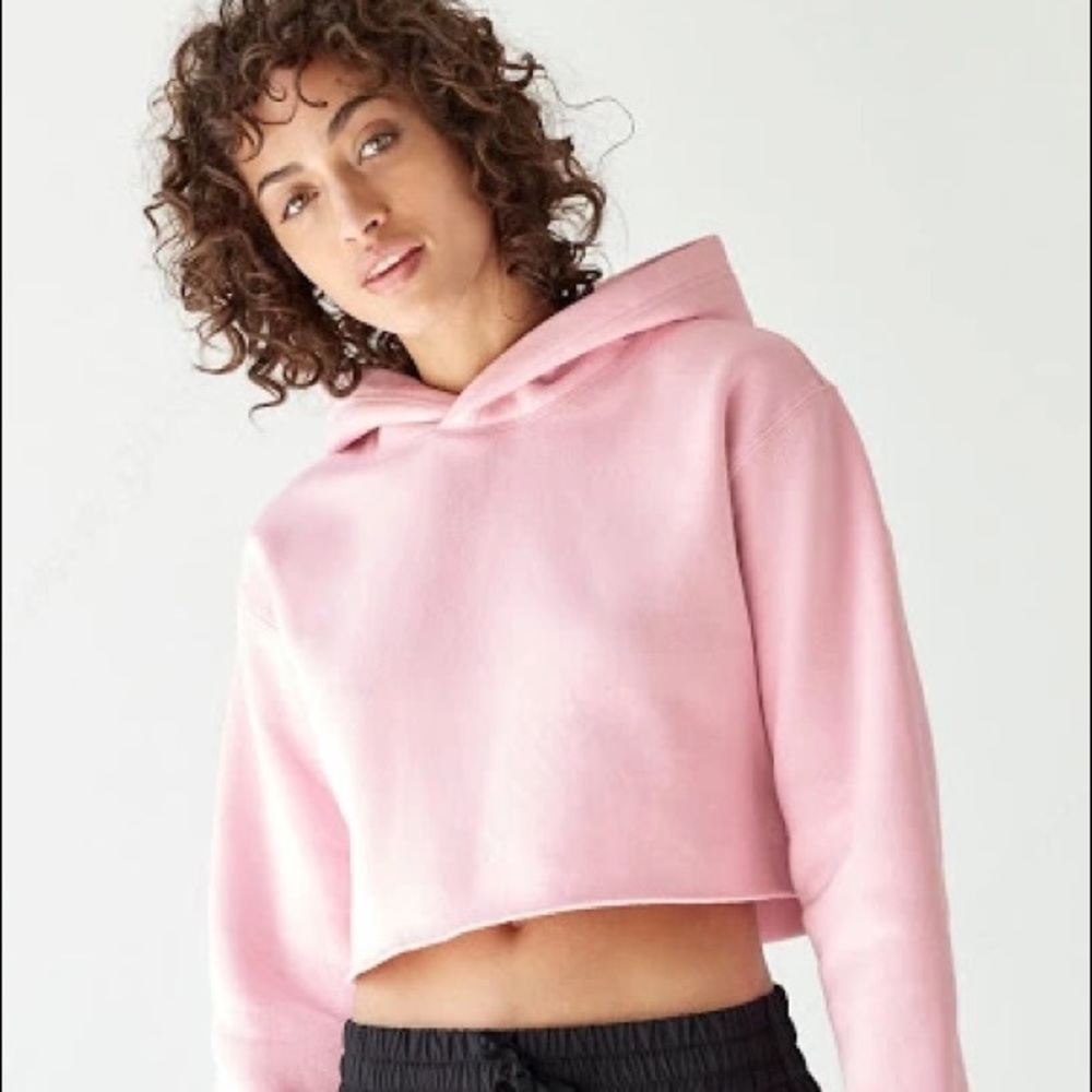 Pink TNA Cropped Hoodie